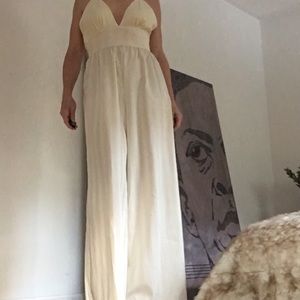 Cream halter pantsuit